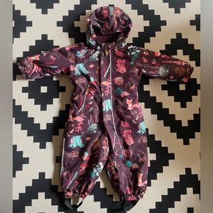 REIMA Reimatec toddler snowsuit purple/pink fox/mushroom print 86cm 18-24mo